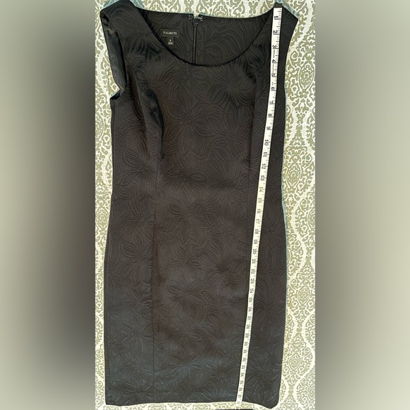 Talbots Two Piece Black Brocade Suit, size 6, Sleeveless Dress and Jacket - Picture 14 of 16